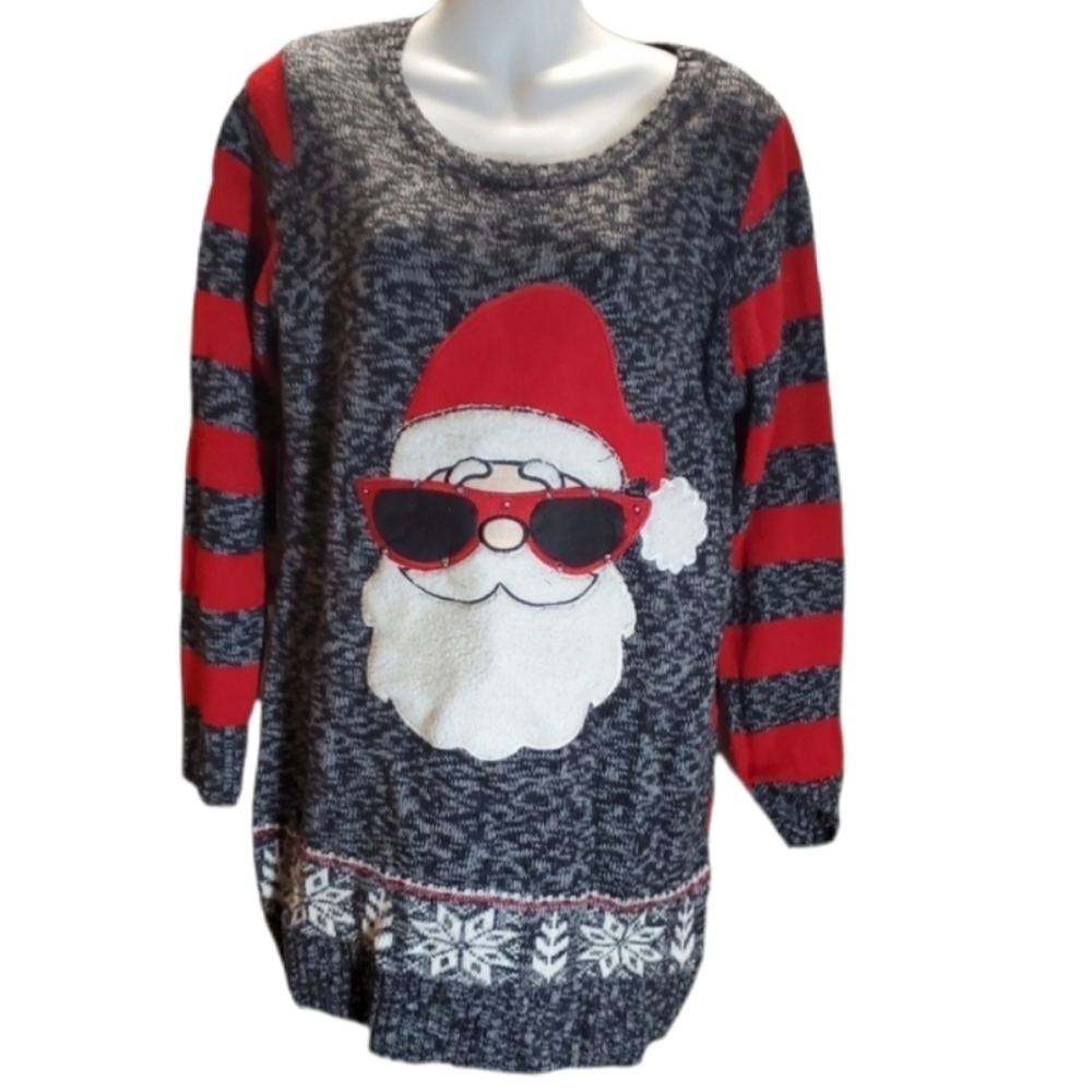 Santa striped sweater L